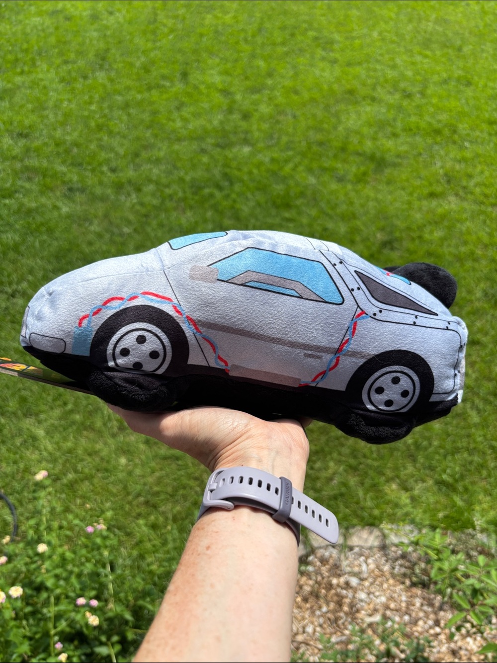 NEW DeLorean car Back To The Future Universal Studios Plush Squeaker Dog Toy